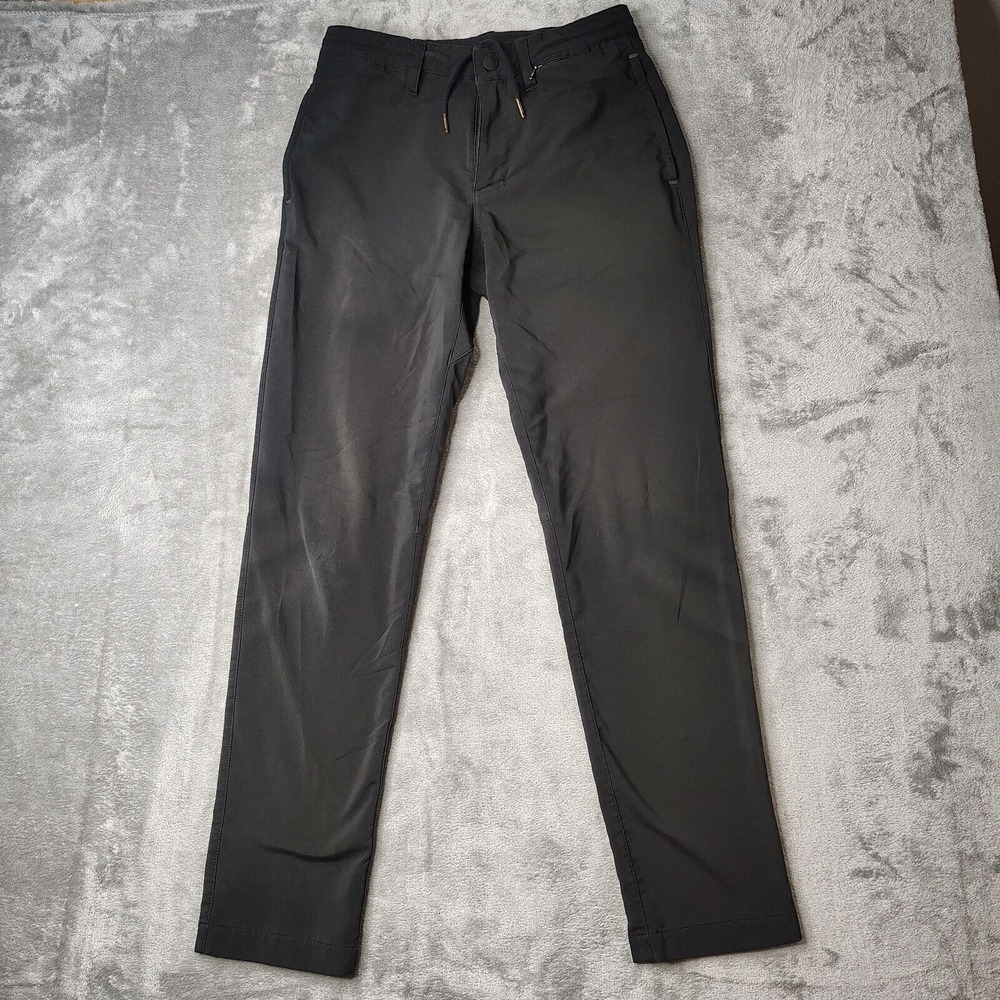 Zella Commuter Mens Pants 28x30 Black Flat Front Performance‎ Drawstring Chino